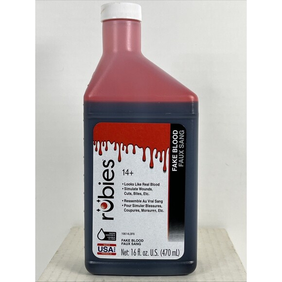 Fake Blood Pint Haunts Gore Props Gags Made in USA Rubies - Picture 2 of 7